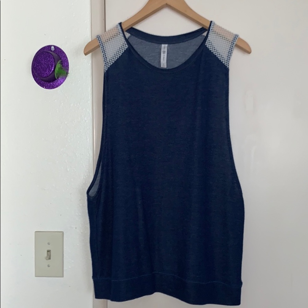 Blue muscle tank top